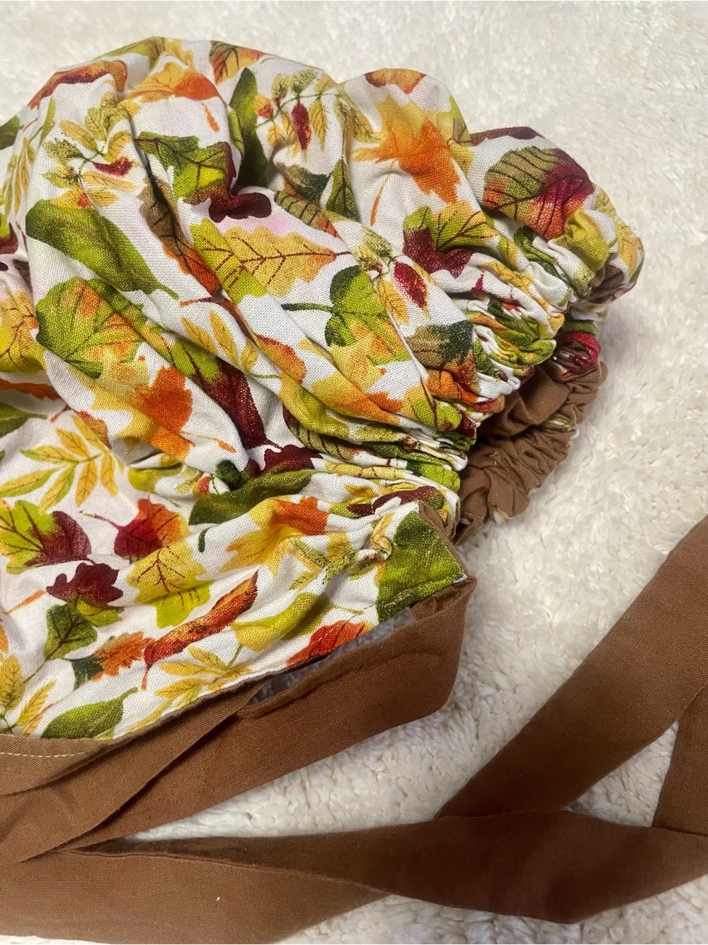Bonnet Surgical Scrub Cap Autumn Leaf |Like New Tie Back Elastic